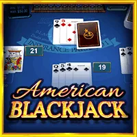 A detailed image of an American Blackjack table with cards showing a winning hand of 21, promoting the popular blackjack game available at Khushbet casino.